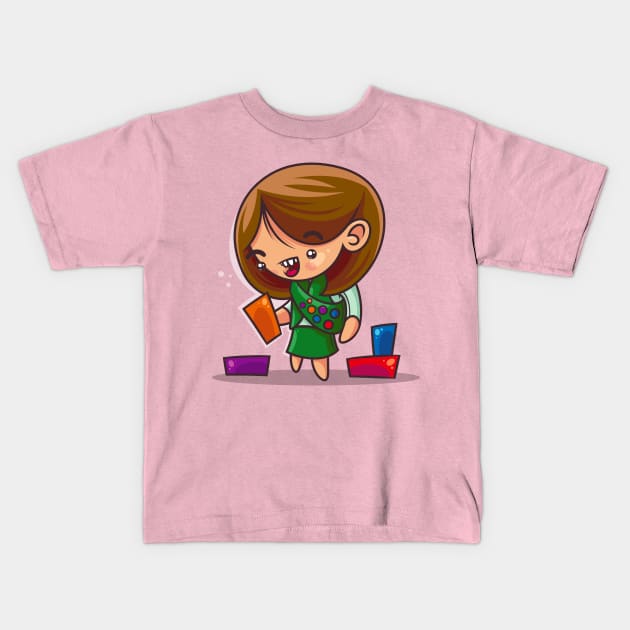 Girl Scout Goodness Kids T-Shirt by ArtisticDyslexia